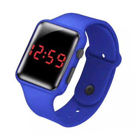 Digital Barnklocka för Flickor och Pojkar LED Vattentät Ljusblå One Size