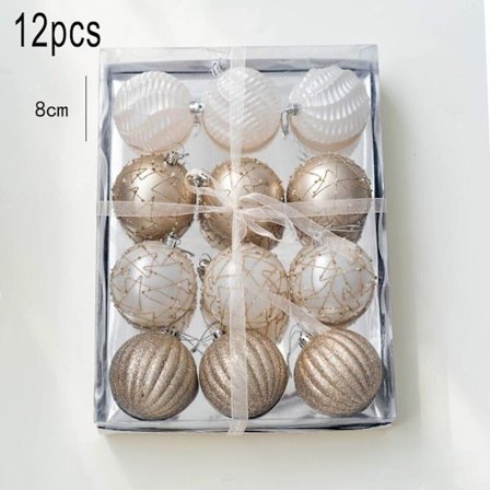 (12 kpl 8 cm:n joulukuulat)Joulukuusen pallot koristeet