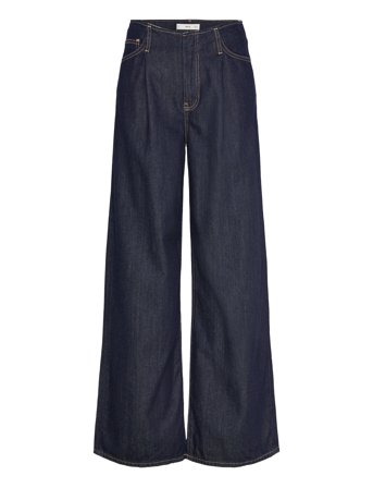 Mango | Wide Leg Denim Trousers With Frayed Waist | M