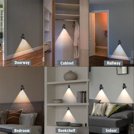 Sensor Væglamper Sæt Med To, Magnetiske LED Væglamper Med Bevægelsesdetektering, Trådløs Væglampe