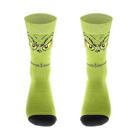 Christmas The Grinch Theme Novelty Socks Xmas Herr am Mid Calf Socks Accessoar Present Es