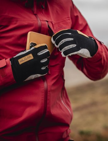 Hestra Ergo Grip Active Wool Terry - 5 Finger Dark Forest/Black - Multi/patterned - 7