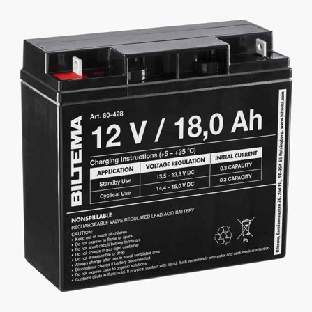 Blyackumulator 12 V 18 Ah 181 x 76 x 167 mm