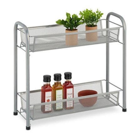 Kryddställ i metall med 2 hyllplan