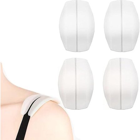 2-pak - Silikone BH-stroppuder - Bløde silikone BH-skulderpuder - Kun til kvinder - Hvid