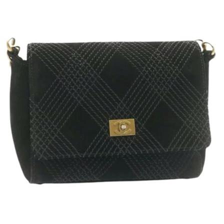 Chanel Vintage, Pre-owned Suede shoulder-bags Zwart, Dames, Maat:ONE Size