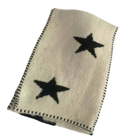 Koreansk Vinterhalstørklæde Stjernedesign Blød Varme Letvægts Polyester Unisex Til Streetwear Og Udflugter Kaffe