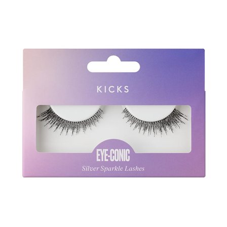 KICKS Beauty Eye-Conic - Silver Sparkle Lashes Silver, Makeup, Øjenvipper, Kunstige Øjenvipper