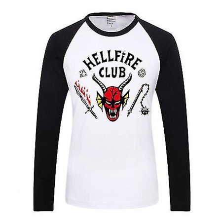 KZQ-Dame Stranger Things Hellfire Club T-shirt Langærmede Toppe