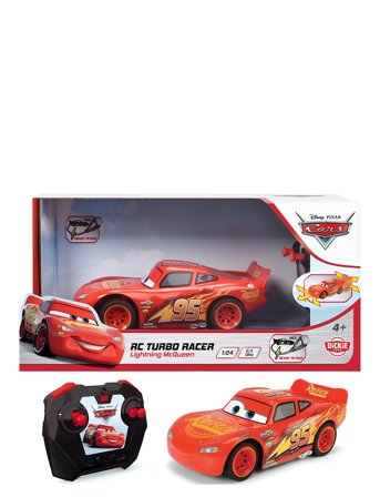 Disney Cars Remote-Controlled Lightning Mcqueen Turbo Racer 1:24 Red Jada Toys