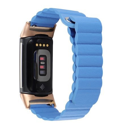 Fitbit Charge 5 klockarmband i äkta läder - Blå