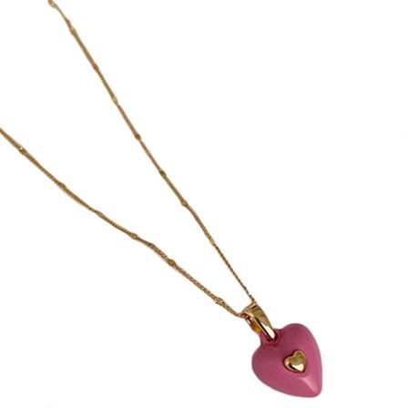 Hjertevedhæng Halskæde til Kvinder Pige Valentinsdag Smykker Krystal Hjerte Charm Choker Kæde Halskæde Festgave [HK]