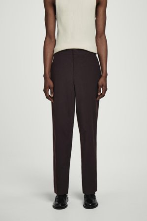 COS Men's Pantaloni Sartoriali A Gamba Dritta in Marrone