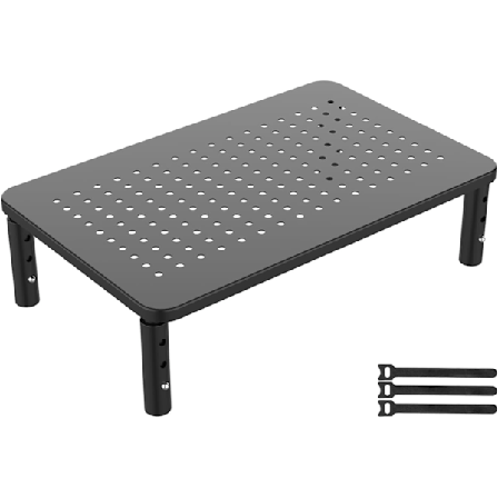 PC-skjermstativ, justerbart skrivebordsstativ (3 typer), egnet for PC-skjermer, bærbare datamaskiner, maksimal belastning 20 kg, svart