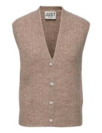 Lytt Knit Vest Beige Just Female