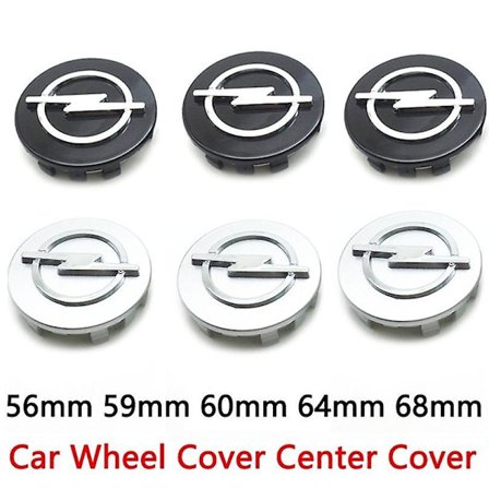 4 stk. Bilhjul Nav Senterkopper 56mm 59mm 60mm 64mm 68mm Deksel for Opel Astra Mokka Insignia Zafira Corsa Tigra Emblem Logo Badge