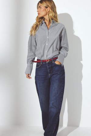 NA-KD Jean droit taille mi-haute - Jeans taille mi-haute - Bleu - EU 38