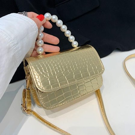 Mode Kvinnor Axelväskor PU Läder Pearl Handväskor