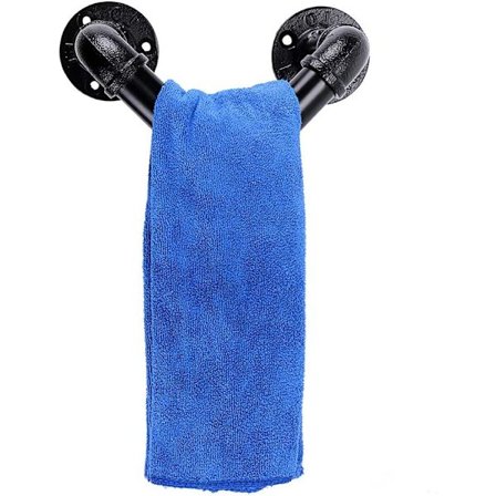 Vintage industriel rør trekant håndklædeholder - vægmontering