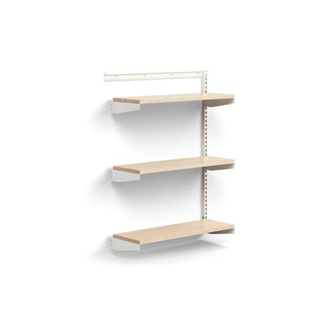 Væghylder RELY, tilbygning, laminat hylder, 1221x900x300 mm, hvid/eg