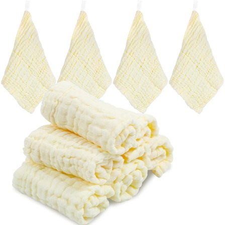 10-pack Baby Muslintorkar, 100% Organisk Bomull, Återanvändbara Babyduk