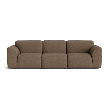 Thursday 3 personers sofa - Raisa Brun - 272x94x78cm - Brun 3 personers sofa i Massivt træ, chipboard, PU skum, polyester og plastik