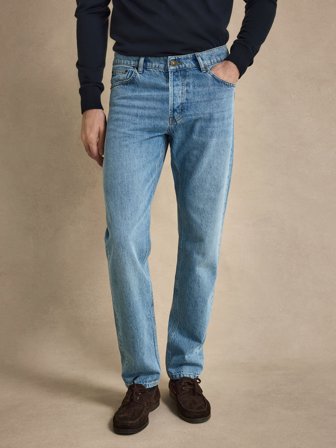 John Henric Men's Hellblaue Jeans Tapered Fit Size 28