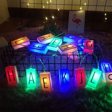 LED Bokstav Lysboks Taulys 20LED Gratulerer med dagen Banner