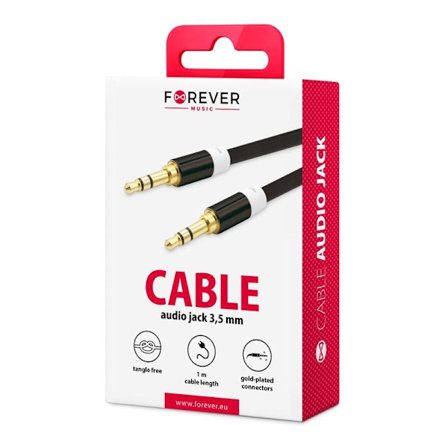 AUX Ljudkabel med 3,5 mm kontakt FOREVER - 1m