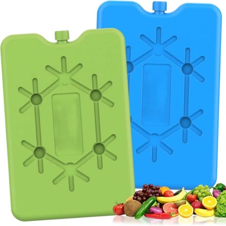 2-pak 200 ml køleelementer og lille køletaske, isoleret taske med køleelement, ultratynd lang kølekapacitet, fantastisk til rejser