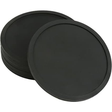 Drikkeunderlag Sæt med 6 Kopunderlag Måtte Sort Rund Silikonegummi