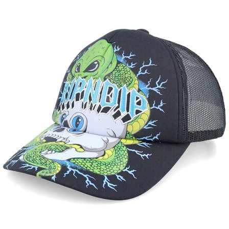 Ripndip - Svart trucker Keps - Skull & Bones Hat Black Trucker @ Hatstore