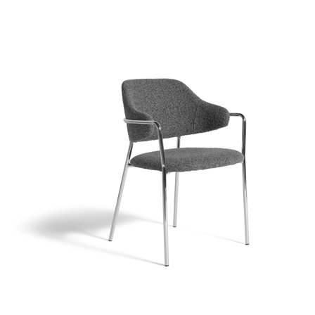 Lumo Spisebordsstol med Armlæn - Amiya Grå - Komfortabel & Elegant - 60x86x53cm - Perfekt til Spisestuen