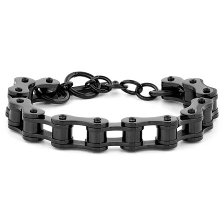 Pulseira Corrente de Bicicleta em Aço Preto para homens - Pulseiras em aço