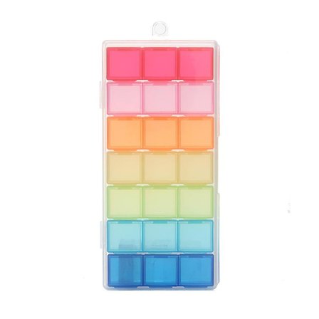 Pillerask för 7 dagar Organizer 21 platser Förvaringslåda Vecko Pillerhållare för mediciner Vitaminer