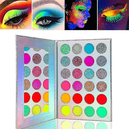 24 färger Glitter Neon Glitter Eye Shadow Palette Långvarig