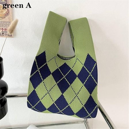 Strikket håndtaske Knot Wrist Bag GRØN A A