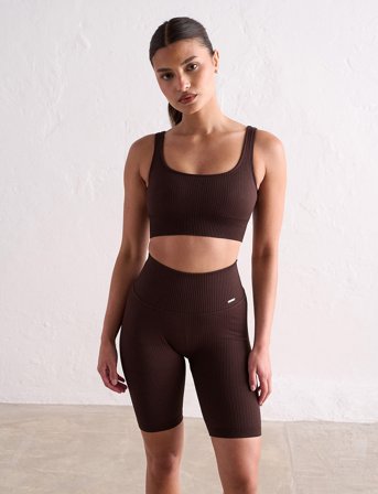 aim ́n Ribbed Seamless Bra - Brown - M
