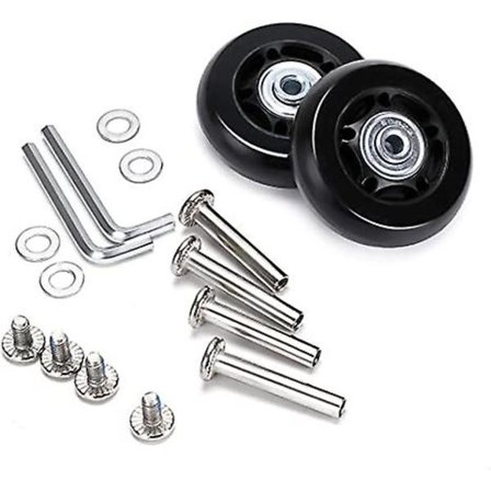 60mm x 18mm Bagagekuffert Udskiftningshjul, Gummi Svinghjul Lejer Reparationssæt, Et Sæt Med 2