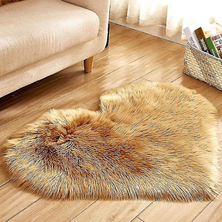 Pehmeä pörrömatto sydämen muotoinen matto makuuhuoneeseen, yksivärinen pehmomatto, korkealaatuinen