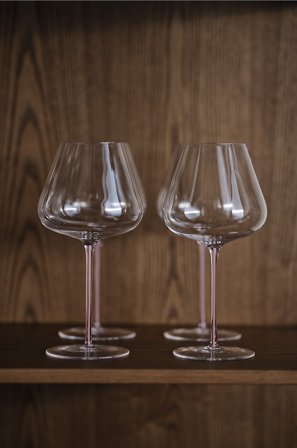 Jotex - Vinglass Med 4-pakning Gjennomsiktig/rosa - ELLISON - Kjøp Vinglass hos Jotex