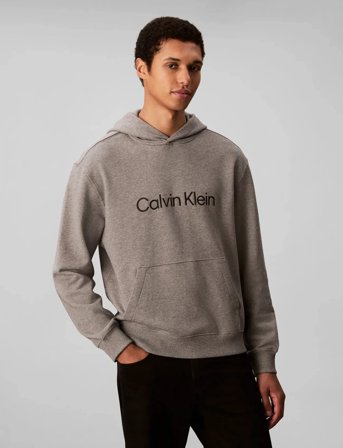 Calvin Klein Ls Eu Standard Logo 350Terry Po - Grey - L