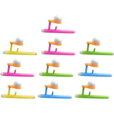 Blåsbolsleksaker Flytande Blåsrör och Bollbalans Blåsleksaker 10-pack