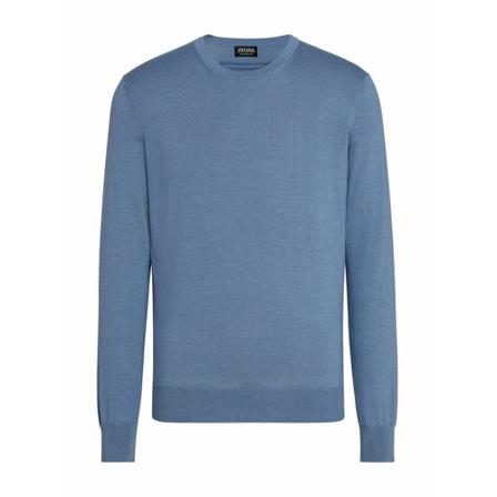 Ermenegildo Zegna Round-neck Strik Blå, Herre Strik