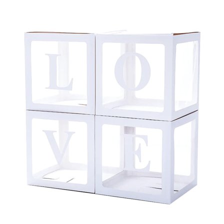 Dekorationsboxar "LOVE" 4-pack - Bröllop Dekoration - Kalaslagret.se