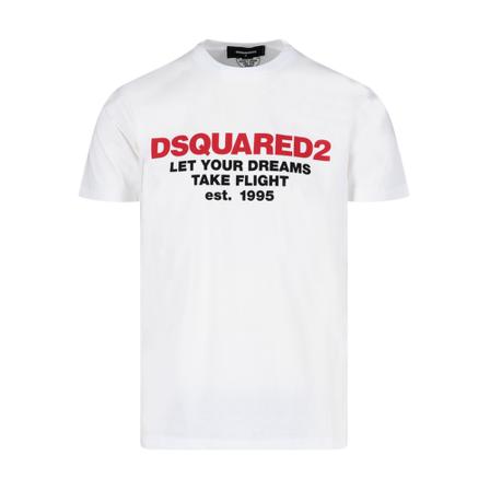 Dsquared2, T-Shirts Wit, Heren, Maat:M