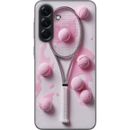 Kompatibel Mobilcover til Samsung Samsung Galaxy A56 Rosa glaskugler og tennisketsjer i et kreativt stillbillede med legende popfølelse og moderne de