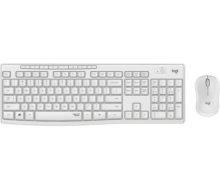 Logitech MK295 Silent - tastatur- og mussett - Fransk - gulaktig hvit Inn-enhet