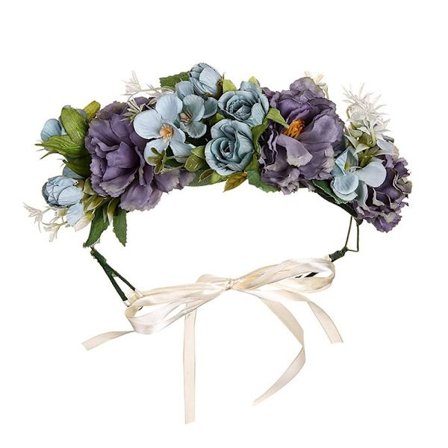 Blomster pandebånd Bohemian Flowers Wreath BLÅ