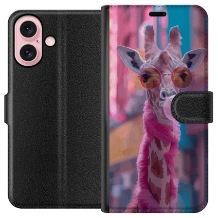 Yhteensopiva Lompakkokotelo Apple Apple iPhone 16 Giraffi purukumi kaupunkiympäristössä värikäs pop-taide huumori energinen ja luonne täydelline